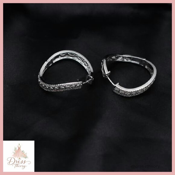 Sterling Silver 18K CZ Huggie Hoop Earrings 18mm Post Back Party - Picture 5 of 8